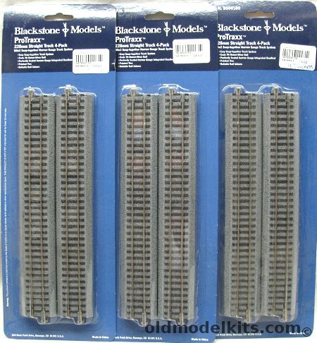 Blackstone Models 1/87 THREE ProTraxx 228mm Straight HOn3 Narrow Gauge Track System, B500100 plastic model kit